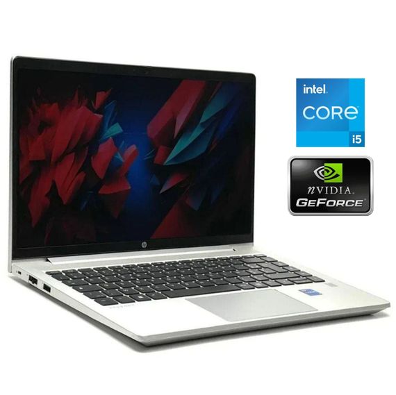 Игровой ультрабук Б-класс HP ProBook 440 G8 / 14" (1920x1080) IPS / Intel Core i5-1135G7 (4 (8) ядра по 2.4 - 4.2 GHz) / 8 GB DDR4 / 256 GB SSD / nVidia GeForce MX450, 2 GB GDDR5, 64-bit / WebCam / Win 11 Pro б/у