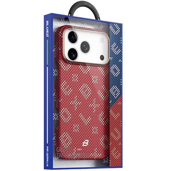 TPU+PC чохол Blueo Gilded Tactile Woven with Magnetic Fit для Apple iPhone 17 Pro (6.3") Red | Зображення 1