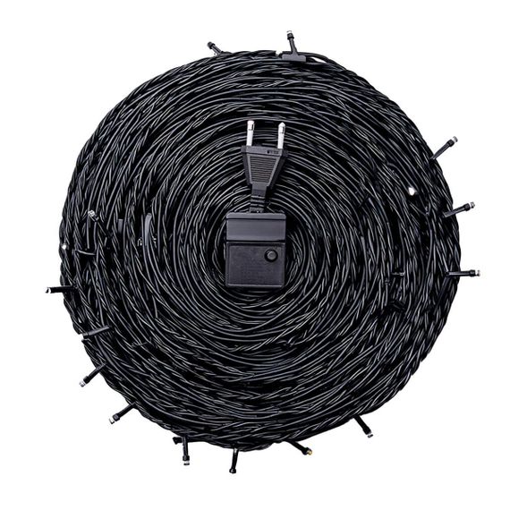 Новорічна гірлянда кімнатна нитка 22 м 220 LED чорний провід Білий W220LED22MBW | Зображення 7