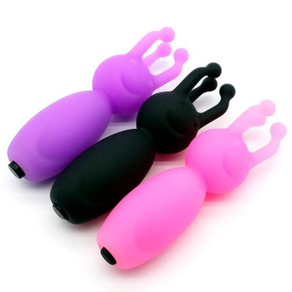 Вібратор з вусиками та посмішкою чорний | Зображення 1