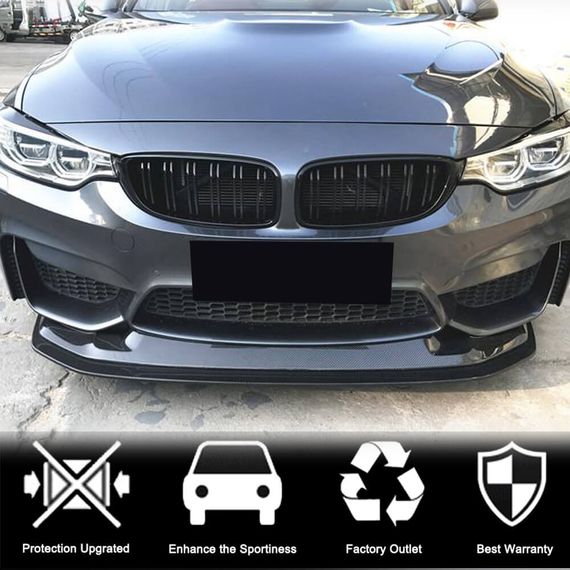 Накладка на передній бампер Lip V1 (для F82/F83, Карбон) для BMW 4 серія F-32 2012-2020 рр | Зображення 1