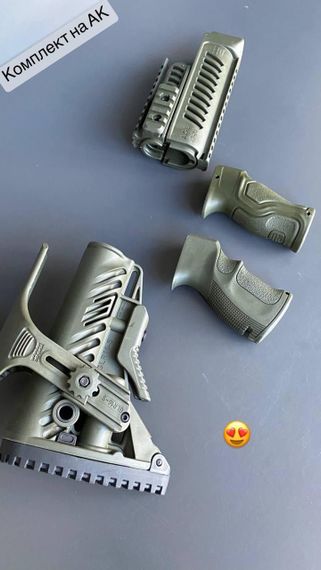 Комплект обвеса DLG Tactical для АК-47/74 из термостойкого армированного полимера Олива