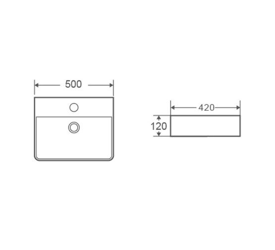 Раковина накладна Mixxus Premium Quadro-0201 з переливом (MP6478) | Зображення 1