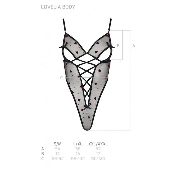 Еротичний боді з малюнком Passion LOVELIA BODY XXL/XXXL, black | Зображення 6