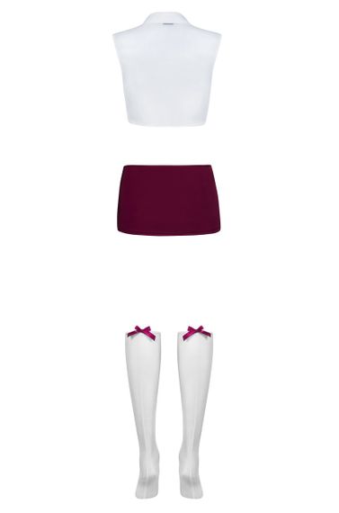 Ролевой костюм - Obsessive Student Set White/Burgundy - S/M sexstyle | Зображення 3