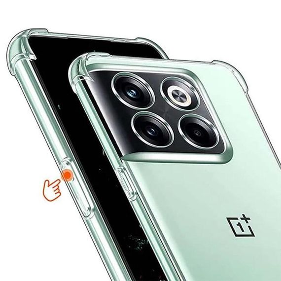 TPU чохол GETMAN Ease logo посилені кути Full Camera для OnePlus 10T Безбарвний (прозорий) | Зображення 2