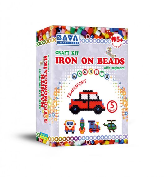 Магніти з термомозаїки "Транспорт" (TM-009) набір для творчості