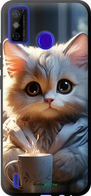 Чохол на Tecno Spark 6 Go KE5 Білий кіт "5646b-2452-2448"