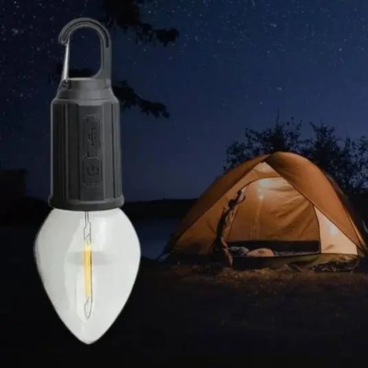 Лампочка с аккумулятором + карабин, от USB, BL HK-169B / Подвесная LED лампочка / Фонарь для кемпинга | Зображення 3