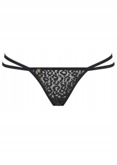 Трусики стрінги з ланцюжками Obsessive Pantheria thong black S/M Sex Aura | Зображення 4