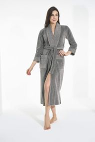 Жіночий велюровий халат Nusa 0503 хакі L/XL