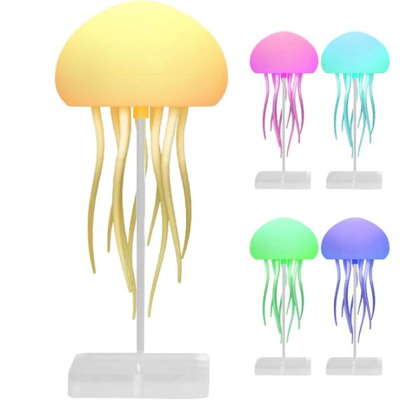 Ночник LED лампа Медуза с USB NTL-5B с движениями и цветопередачей RGB Белий | Зображення 1