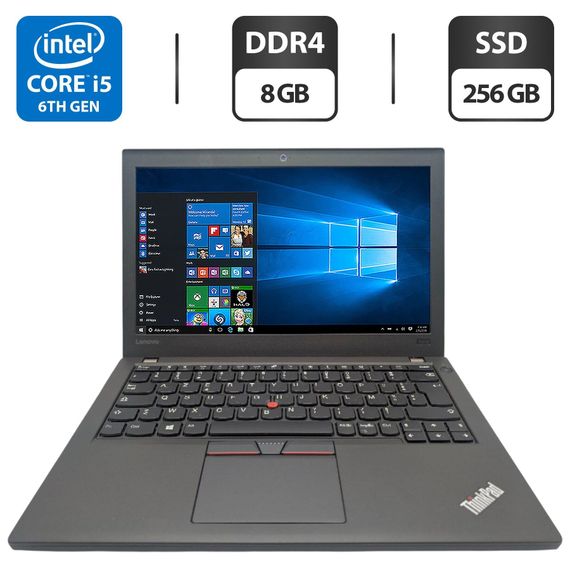 Нетбук Lenovo ThinkPad X270 / 12.5" (1366x768) TN / Intel Core i5-6300U (2 (4) ядра по 2.4 - 3.0 GHz) / 8 GB DDR4 / 256 GB SSD / Intel HD Graphics 520 / WebCam б/в