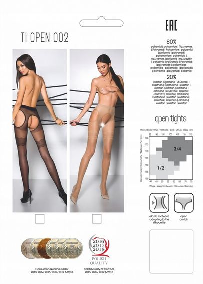Колготки з відкритим доступом TIOPEN 002 beige 1/2 (20 den) - Passion | Зображення 1