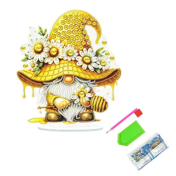 Набор для творчества алмазная мозаика "Медовое волшебство гнома" YKLZ15229 на подставке 25х25 см | Зображення 1