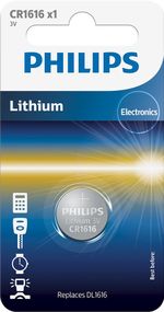 Philips Батарейка літієва CR 1616 блістер, 1 шт (CR1616/00B)