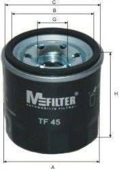 Фільтр масляний двигуна MAZDA, NISSAN, RENAULT (вир-во M-FILTER) MFILTER TF45 на RENAULT MEGANE CC (EZ0/1_)