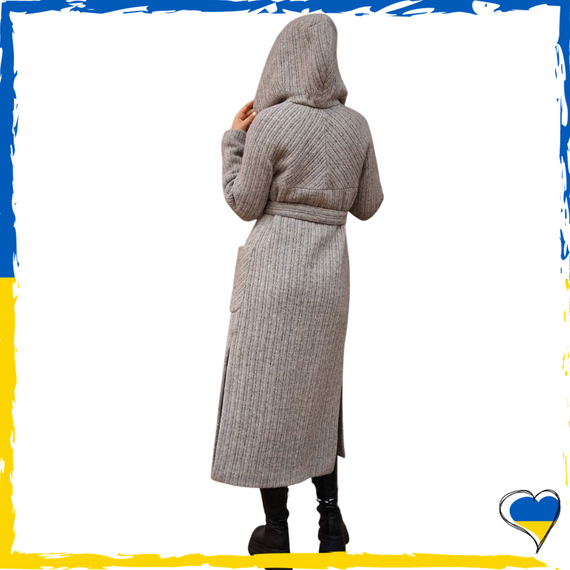 Пальто женское вязка серый цвет. Пальто осень, весна, зима. Стильное пальто 44, 46, 50, 52, 54 | Зображення 3