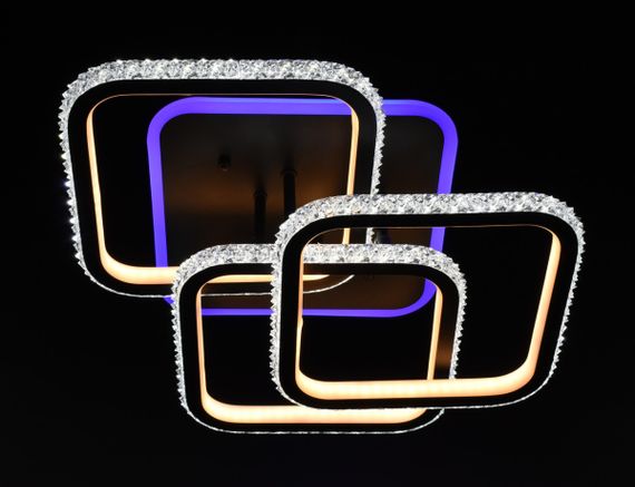 Люстра світлодіодна стельова LED світильник для квартири на стелю лед 26323 Чорний 14х41х41 см. | Зображення 9