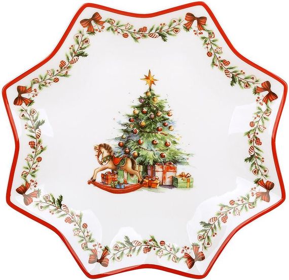 Тарілка порцелянова "Різдвяна Ялинка" Ø25см, зірочка