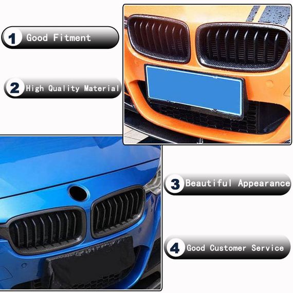 Ноздри 1 Полоса (Карбон) для BMW 3 серия F-30/31/34 2012-2019 гг | Зображення 1