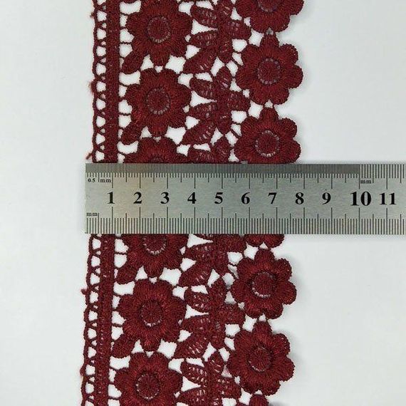 Кружево макраме  7,5см (20м) Цвет - Бордовый (25-F1375E1-2) | Зображення 3