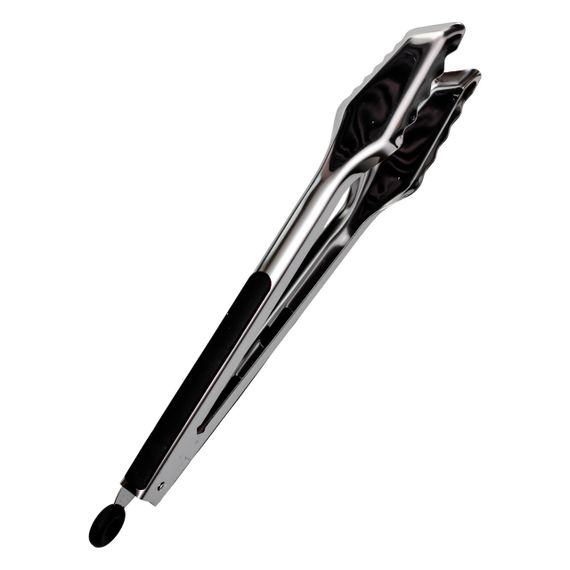 Щипці кухонні металеві 34×4.5 (см) кулінарні щипці для м'яса, риби, гриля кухарські щипці HP-8-66