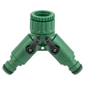 Кран розподільний з адаптерами Grad 1/2" 2-а виходи в/р 1/2"×3/4" (ABS) (5016885)