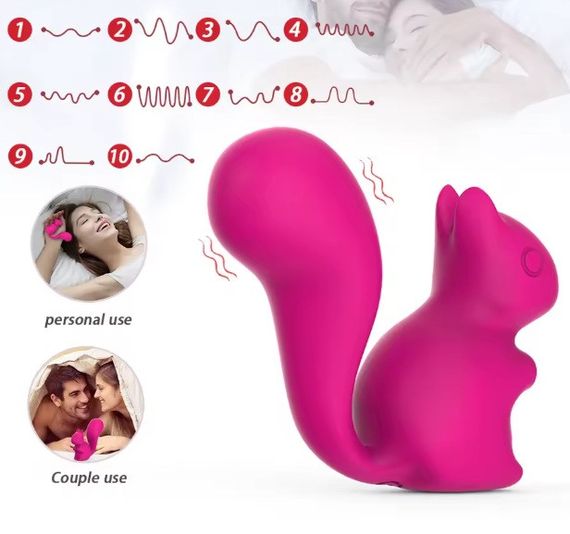 Міні-вібратор кліторальний Every Night Toys Debbie у формі білочки червоний, 10 режимів вібрації Sex Aura | Зображення 2