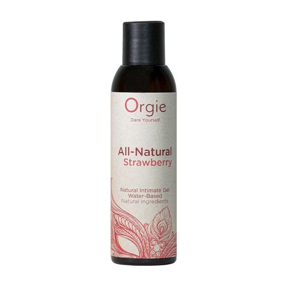 Лубрикант на водной основе Orgie All Natural Strawberry, 150 мл, со вкусом и ароматом клубники Sex Aura