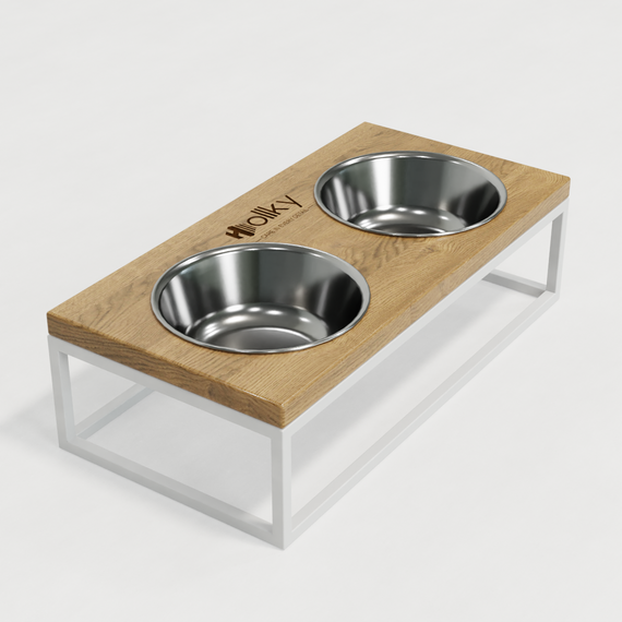 Миски на подставке для средних собак и больших котов Hollky Base M (2 × 0,95 л) BM-422110-WHNT | Зображення 7