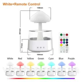 Атмосферний ультразвуковий зволожувач повітря гриб Rainfall з ефектом дощу. Нічник зволожувач повітря Doctor-101 з підсвіткою