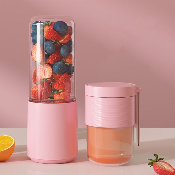 Портативний блендер / соковитискач N8 400+300ml 60W 1500mAh Pink | Зображення 1