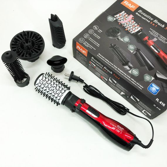 Фен мощный RAF, Щетка для сушки, Щетка фен для волос, стайлер Фены стайлеры волос LM-90 | Зображення 7