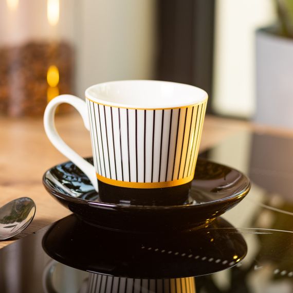 Фарфоровая чашка с черным блюдцем 200 мл RX-N24708WP | Зображення 2