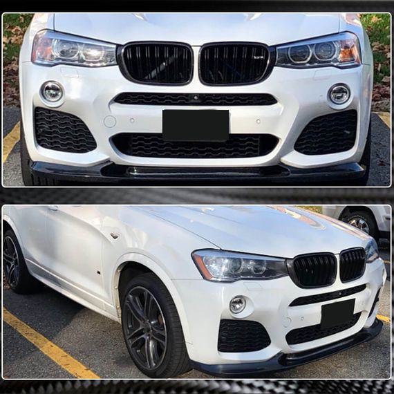 Накладка на передній бампер (для M-Sport 2014-2018, Карбон) для BMW X3 F-25 рр | Зображення 3