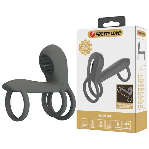 Насадка с вибрацией Pretty Love - MASTER RING GRAY, BI-040135-1 sexstyle