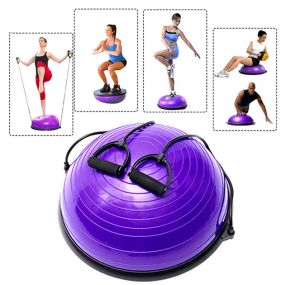 Гімнастична напівсфера для фітнесу, балансувальна подушка, PF-02 платформа 60 см Фіолетова