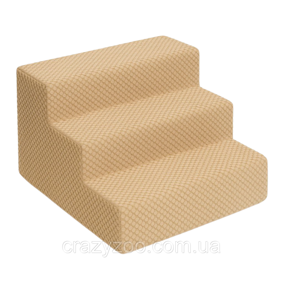 Ступеньки трехэтажные для собак и котов PolyPet бежевые 40x60x30 см KPK0021-22 | Зображення 1