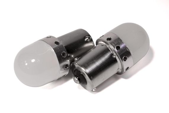 Світлодіодна лампа StarLight T25 15 діодів 4014 12 V 1 W WHITE матова лінза з металевим ободом | Зображення 1