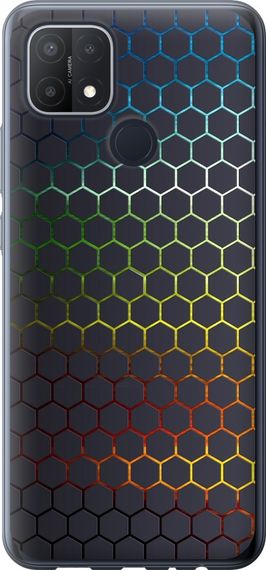 Чехол на Oppo A15s Переливающиеся соты "498u-2527-17620"