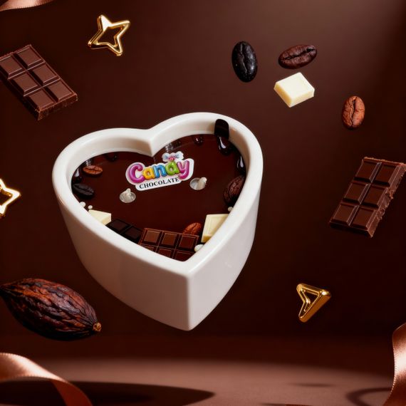 Масажна свічка з ароматом шоколаду Candy Chocolate у формі серця, 70 мл  sexstyle | Зображення 5