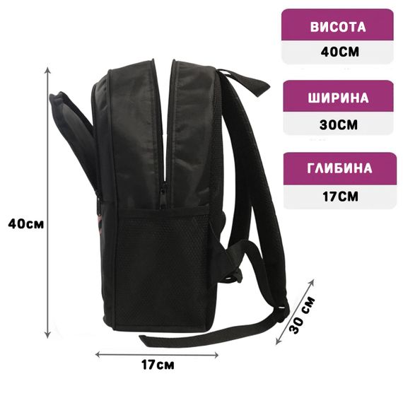 Рюкзак міський/шкільний 38×28см з принтом з котом/кошеням дитячий, підлітковий, спортивний (4142) | Зображення 1