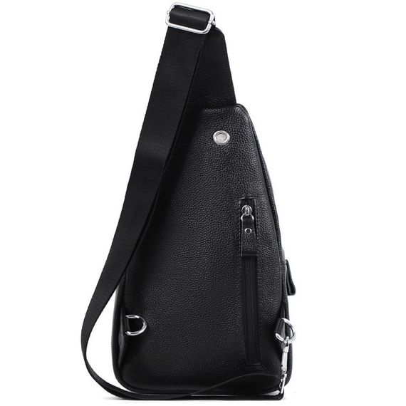 Сумка-слинг мужская черная через плече из натуральной кожи TIDING BAG A25F-515-1A | Зображення 5