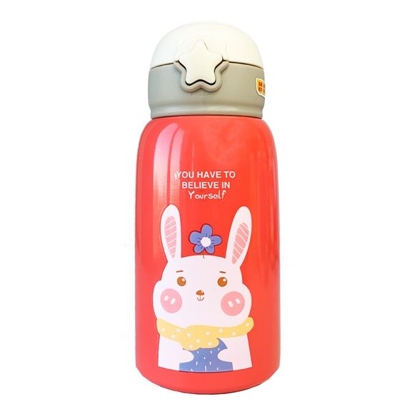 Термос-поїльник з силіконовою трубочкою Зайчик MGZ-0311-3, 600 мл | Зображення 1