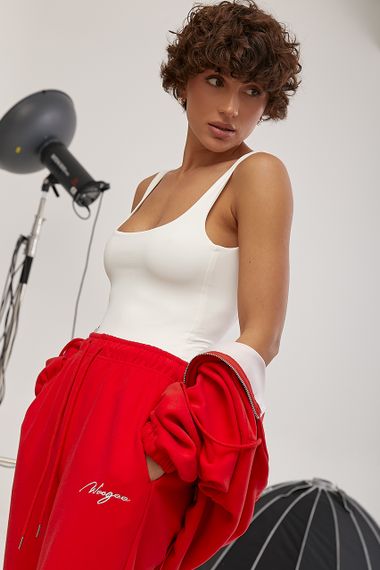 Еластичне боді з відкритою спиною - молочний цвет, XS (є розміри)