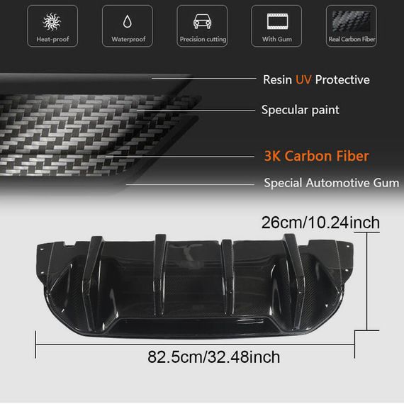 Диффузор заднего бампера V1 (для M5 F90 2017-2020, Карбон) для BMW 5 серия G30/31 | Зображення 4