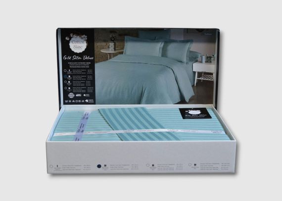 Постельное белье Cotton Shine Stripe Satin 200х220 Turkuaz | Зображення 2