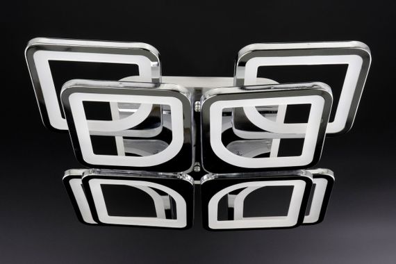 Люстра світлодіодна стельова LED світильник для квартири на стелю лед з пультом 25750 Хром 11х43х43 см.
