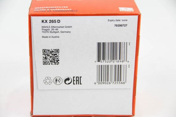 Фільтр паливний MAHLE/KNECHT Opel, MAHLE/KNECHT (KX265D) | Зображення 2
